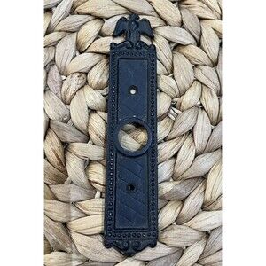 Antique Cast Iron Door Knob Eagle Backplate Colonial Marked Hardware